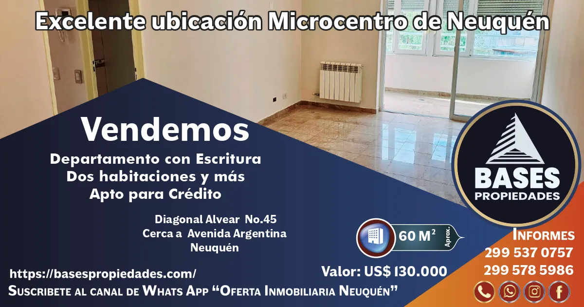 Departamento en venta – Excelente ubicación en el microcentro de Neuquén