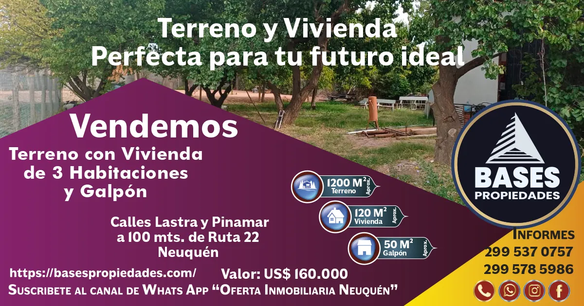 Excelente Oportunidad: terreno y vivienda perfecta para tu futuro ideal